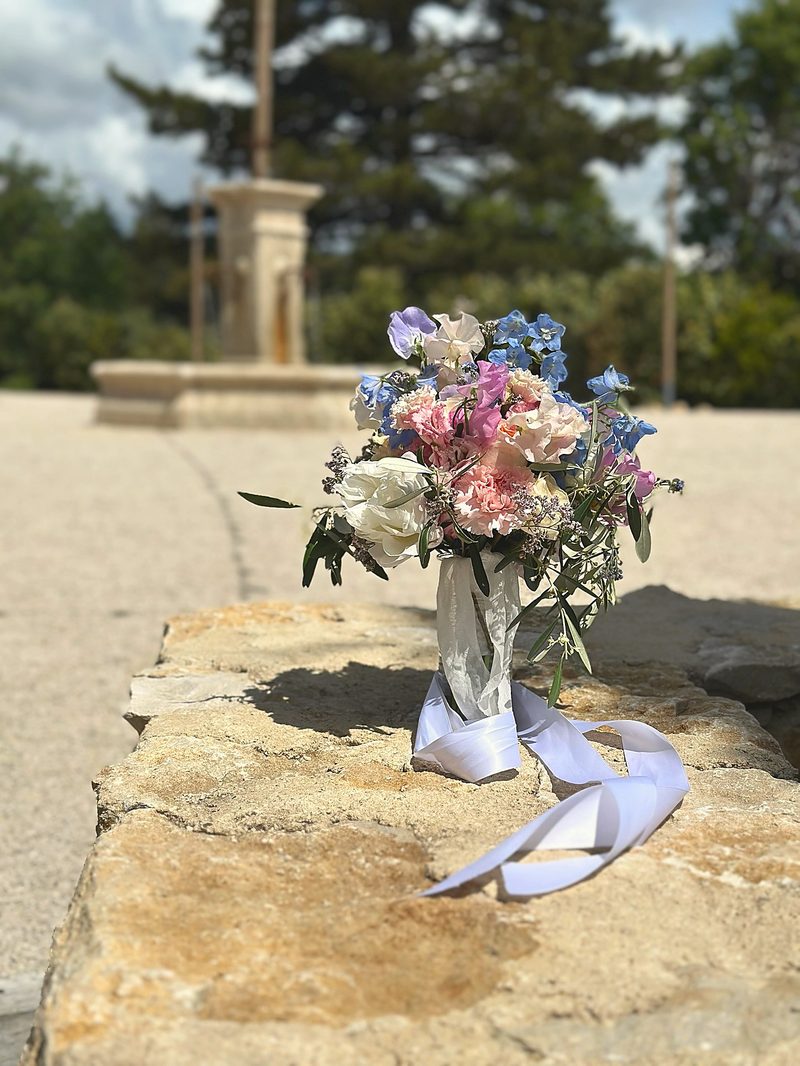 Bouquet de mariée pastel